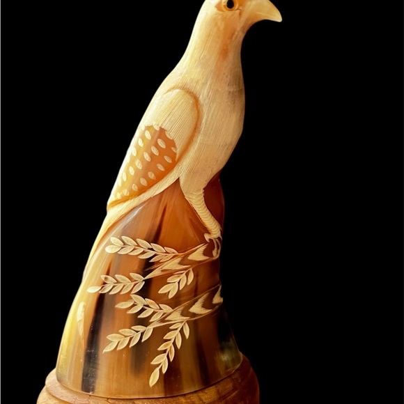 Handcrafted Wooden Bird Sculpture - Picture 2 of 4
